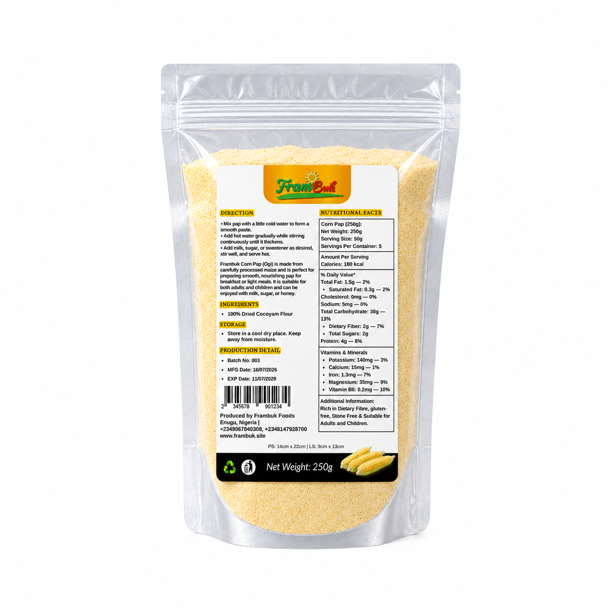250g Corn Pap, alternate view